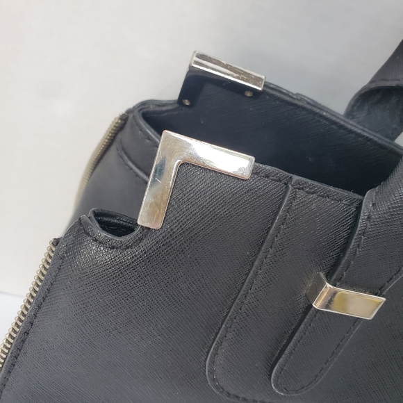 Rebecca Minkoff Leather Regan Bedford Black Gold Amorous Satchel Shoulder Bag - Picture 8 of 12